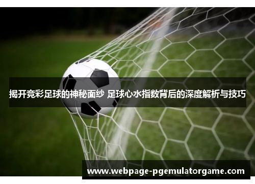 揭开竞彩足球的神秘面纱 足球心水指数背后的深度解析与技巧