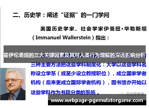霍伊伦表现的三大关键因素及其对人类行为理解的深远影响分析